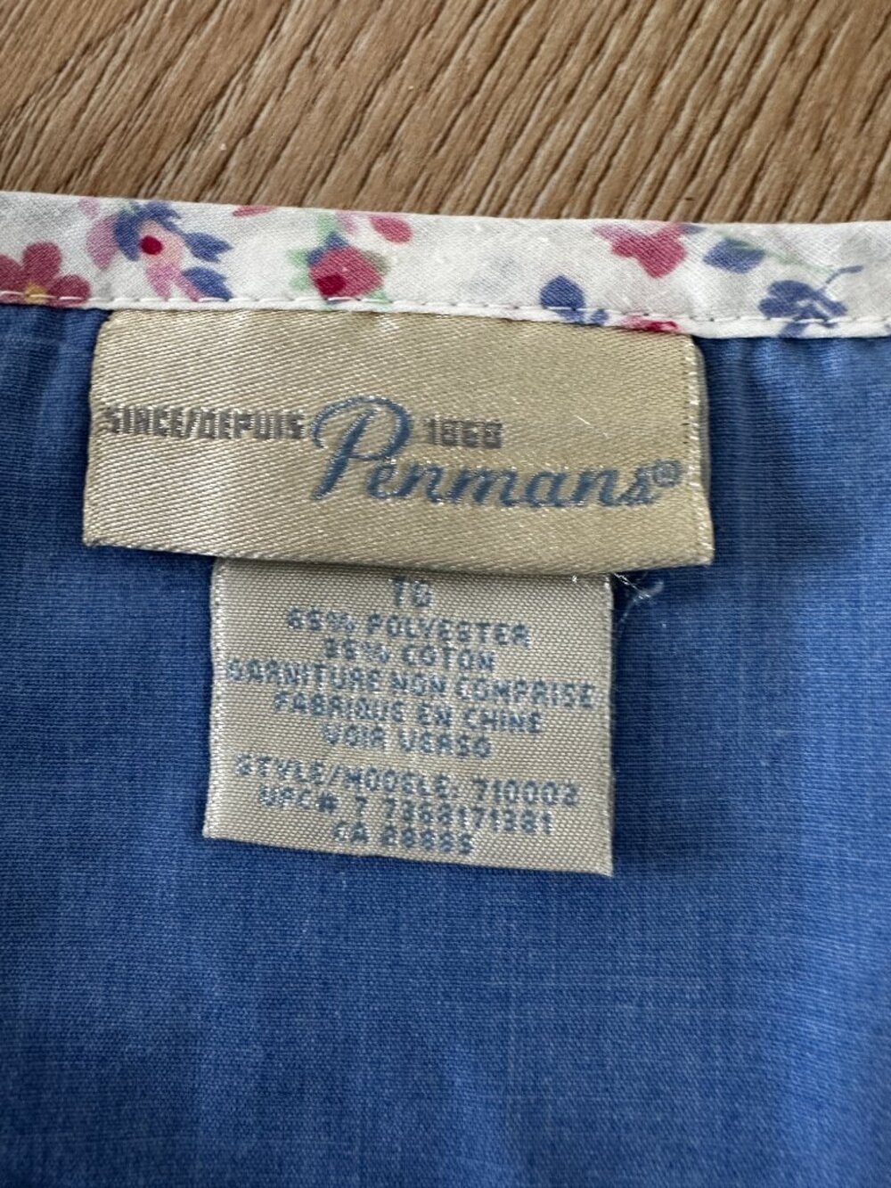 Women's Vintage Embroidered Retro House/Porch Dress sz XL - Royal Blue - Picture 5 of 11